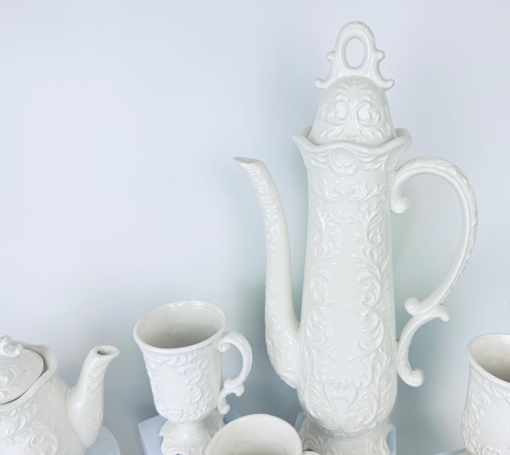 Product image for 'vintage french white provincial coffee teapot service set pieces sold separately made in japan by napcoware' (view 284d7a)