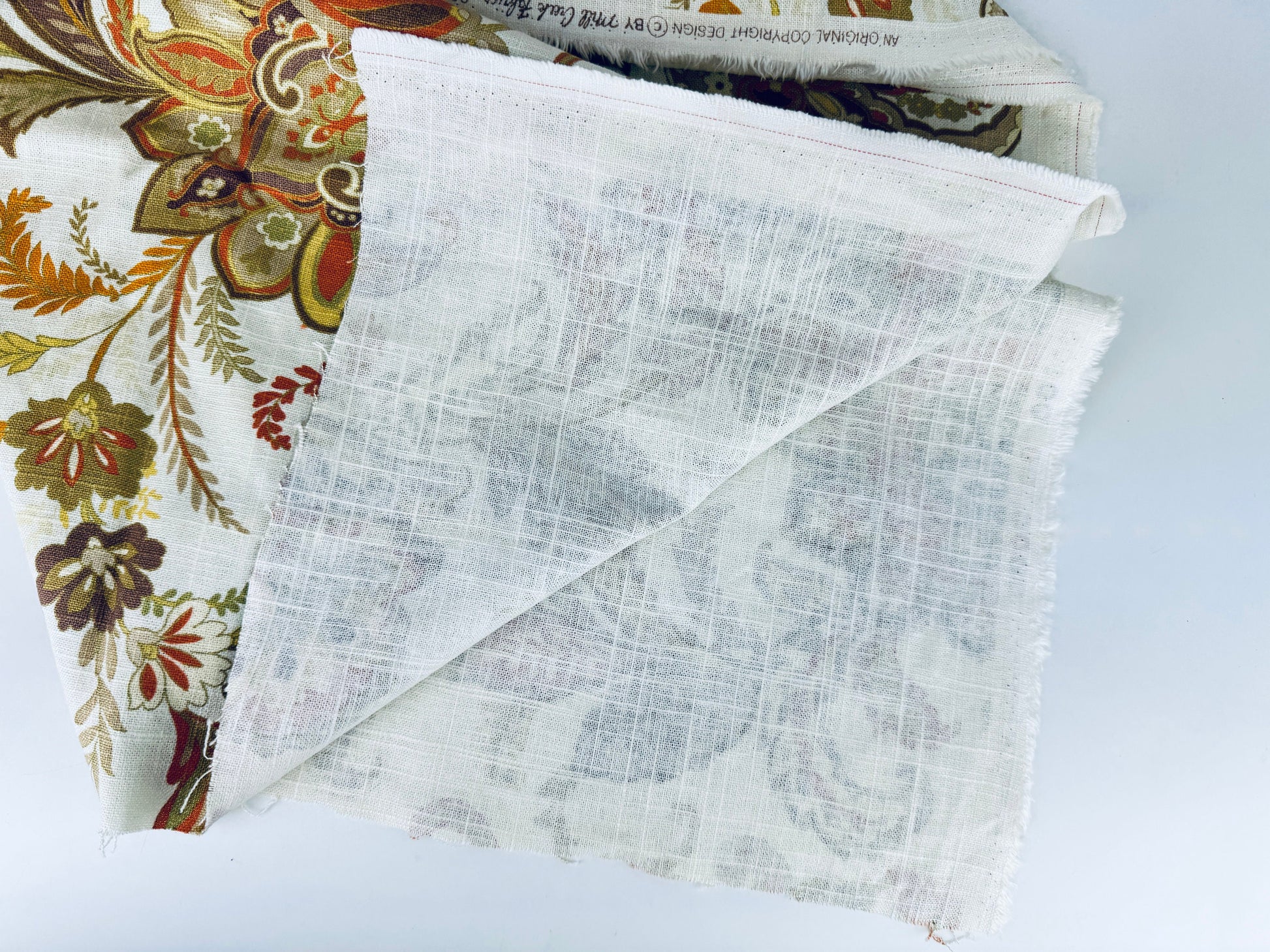 Product image for 'vintage large print floral paisley linen fabric material by mill creek fabrics 40 x 54' (view 69dcfa)