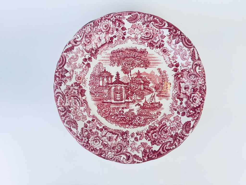 Product image for 'vintage 1940s la cartuja de sevilla pickman red transferware plates spanish earthenware serving display plates sold separately' (view d06ee8)