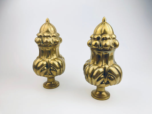 Product image for 'antique vintage large solid brass decorative finials attractive aged metal patina architectural restoration sold separately' (view ae2c51)