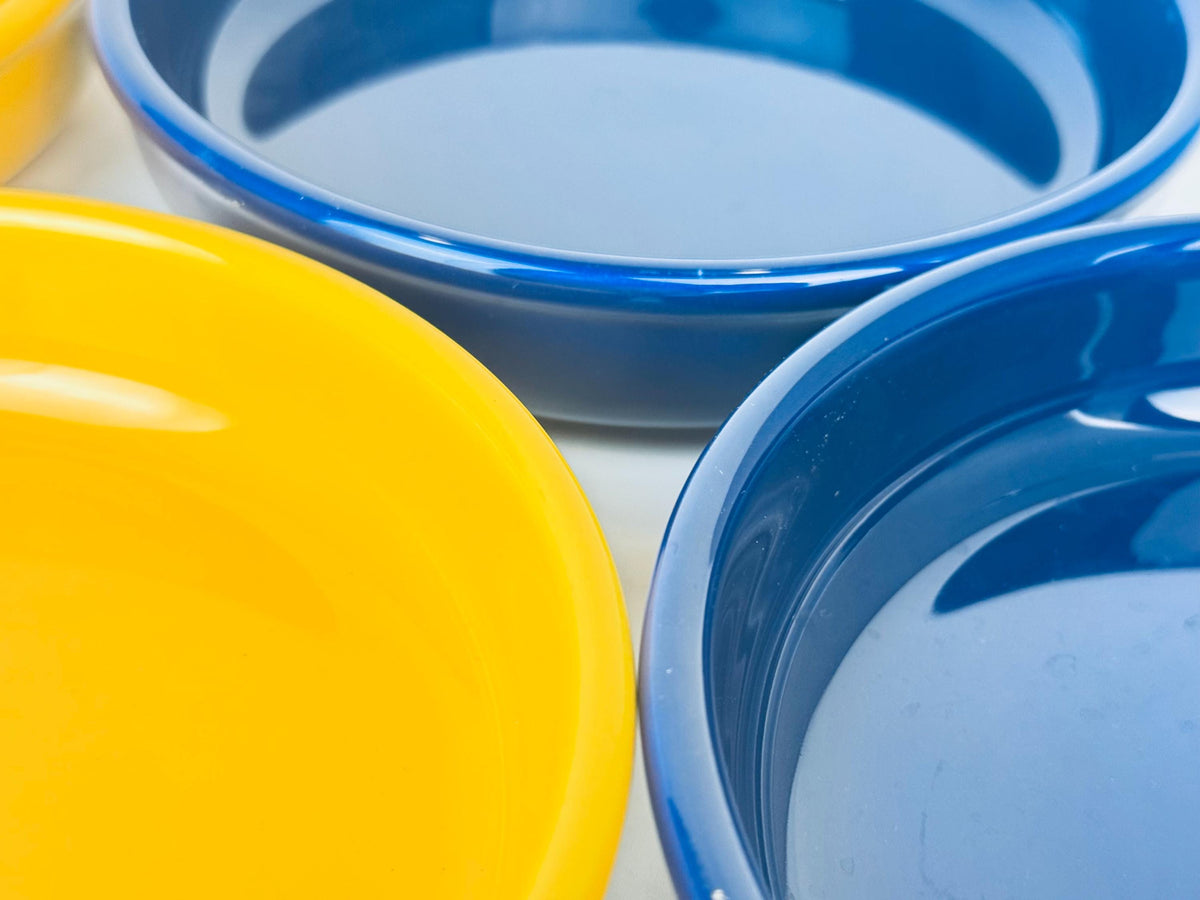 Product image for 'vintage waechtersbach blue bright yellow wide ceramic bowls made in spain sold separately' (view a5c676)