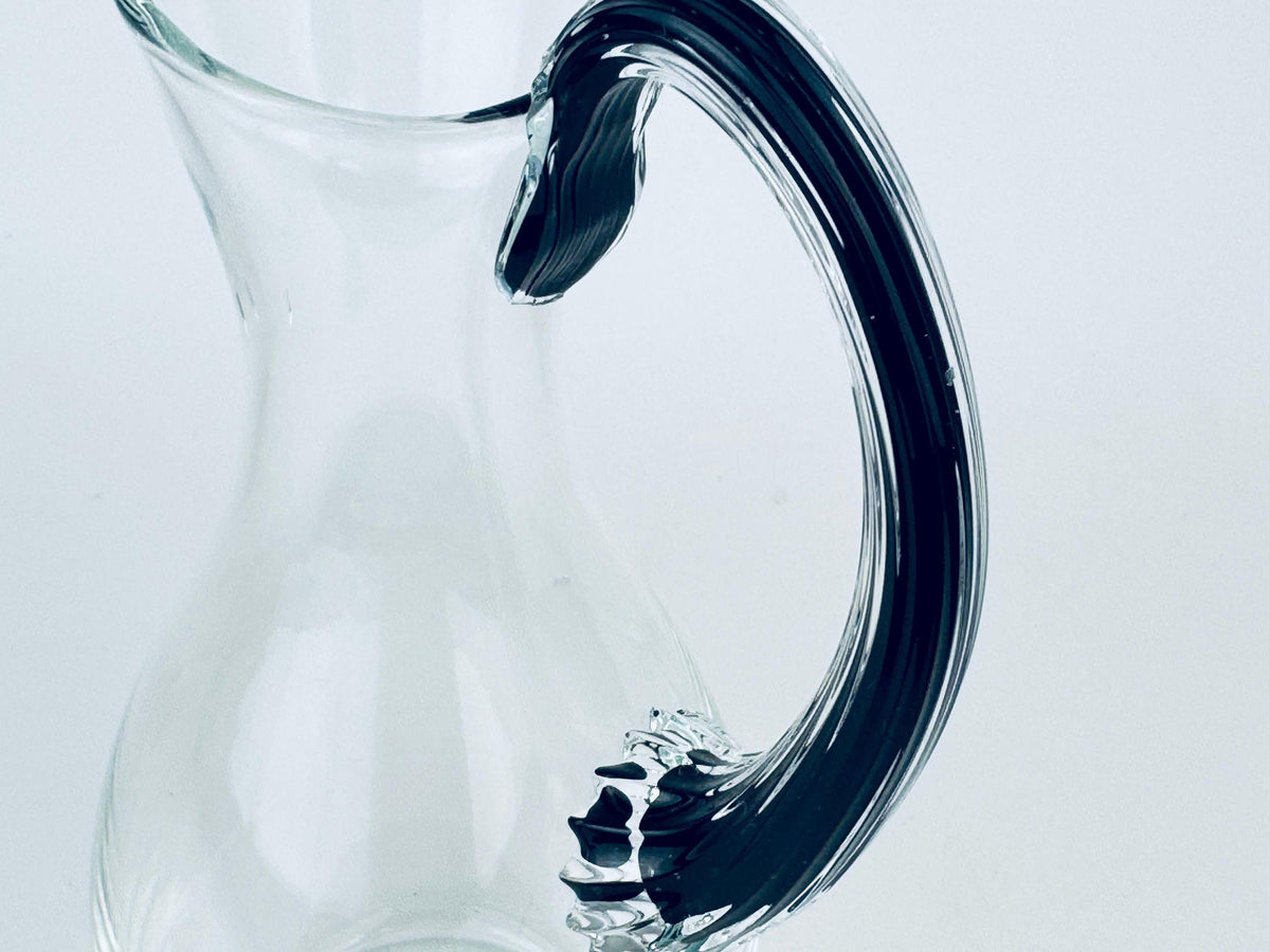 Product image for 'vintage exquisite belfor glasses or decanter czech clear black stripe art glass' (view 76e29d)