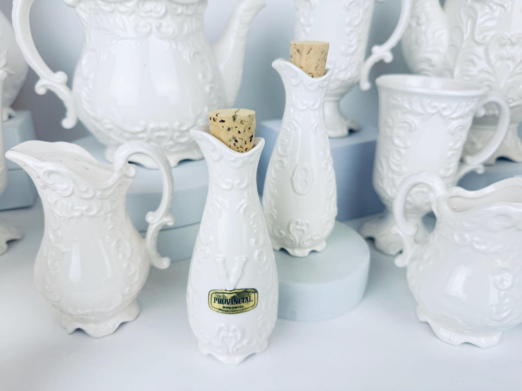 Product image for 'vintage french white provincial coffee teapot service set pieces sold separately made in japan by napcoware' (view 7c65d0)