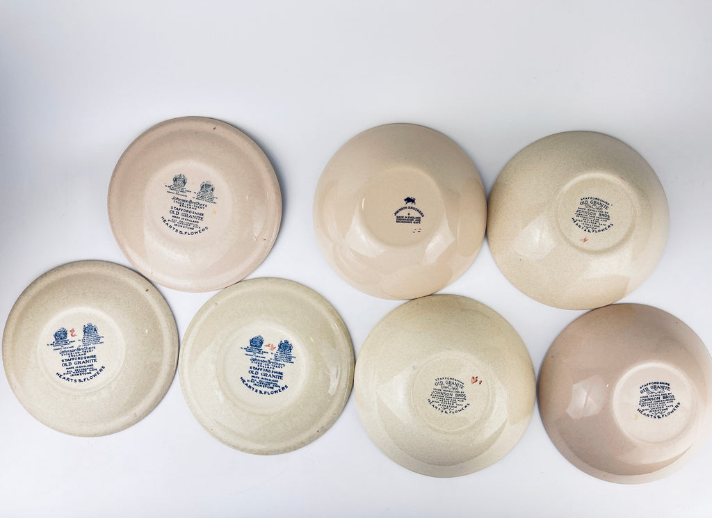 Product image for 'vintage staffordshire old granite plate bowl hearts flowers pattern johnson bros made in england sold individually' (view f9a0c0)