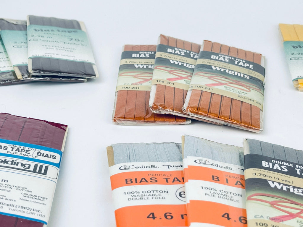 Product image for 'vintage bias tape various colours widths made in canada usa new old stock nos polyester cotton blend' (view 818fe0)
