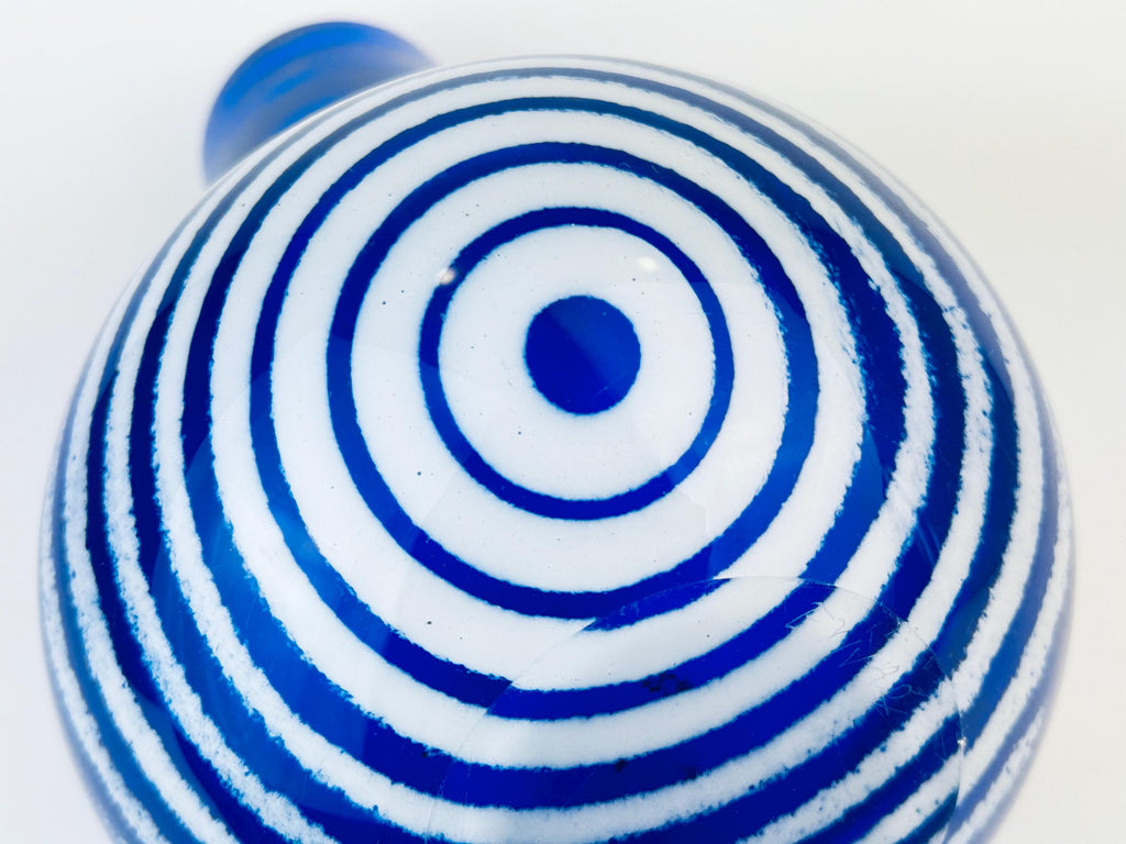 Product image for 'vintage collectible czechoslovakia crystal glass vase cobalt blue white ring design by jan exnar 2002' (view 2446c8)
