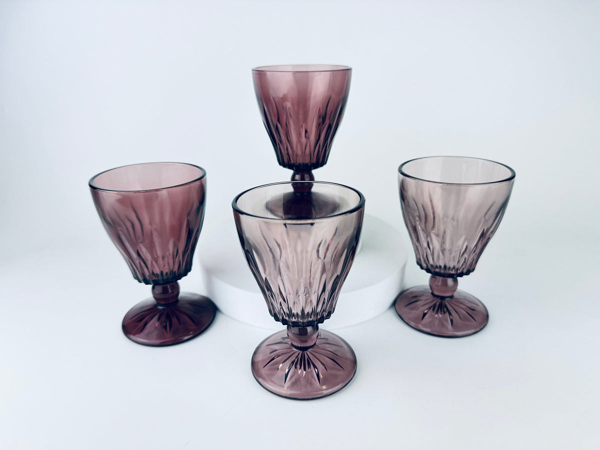 Product image for 'vintage hazel atlas moroccan cut purple amethyst glassware mid century modern mcm barware sets sold separately' (view ce93c8)