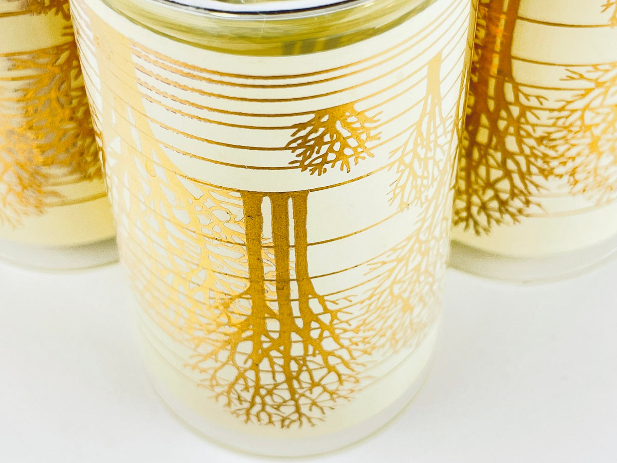 Product image for 'vintage beige gold tree water glasses set of four 4' (view 7a1eca)