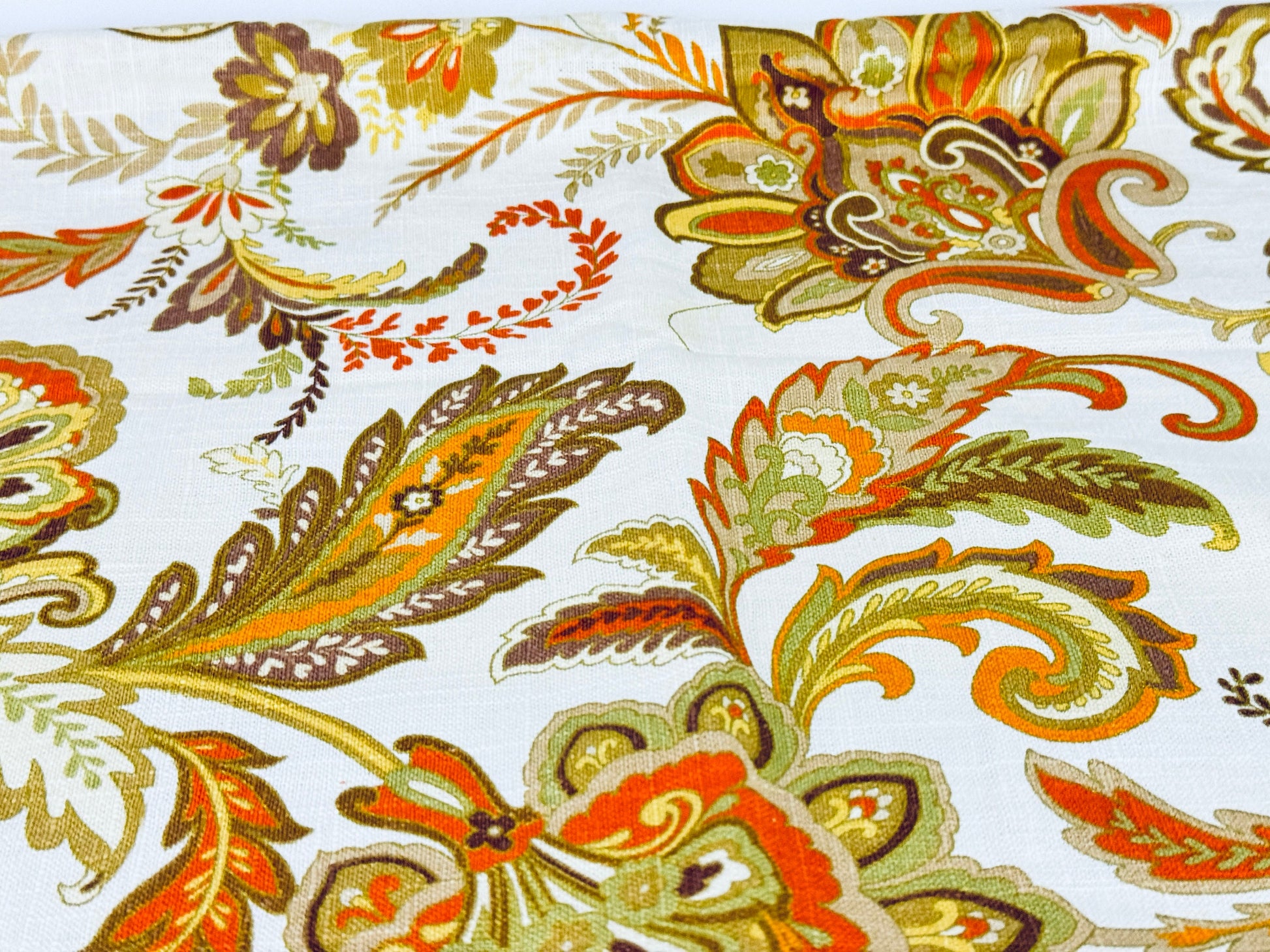 Product image for 'vintage large print floral paisley linen fabric material by mill creek fabrics 40 x 54' (view e79023)