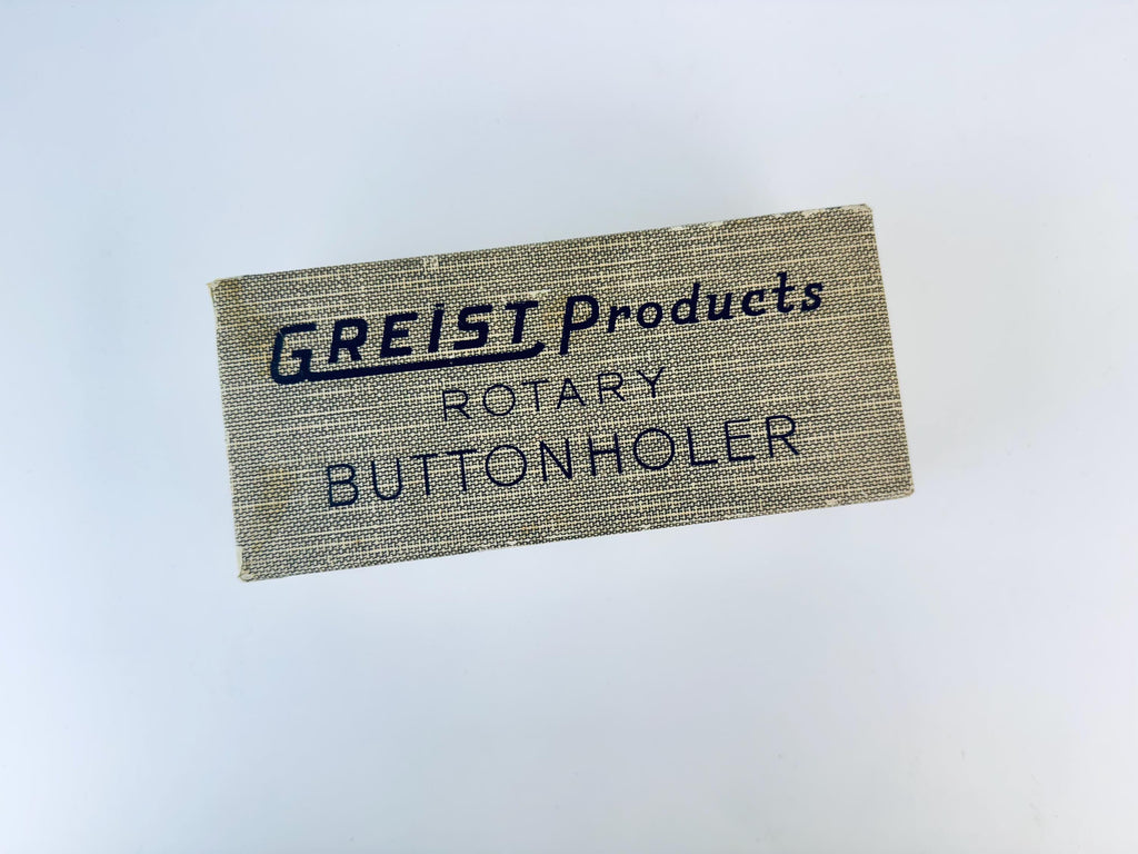 Product image for 'vintage 1950s greist rotary buttonholer model 683 box manual made in usa' (view 10296c)