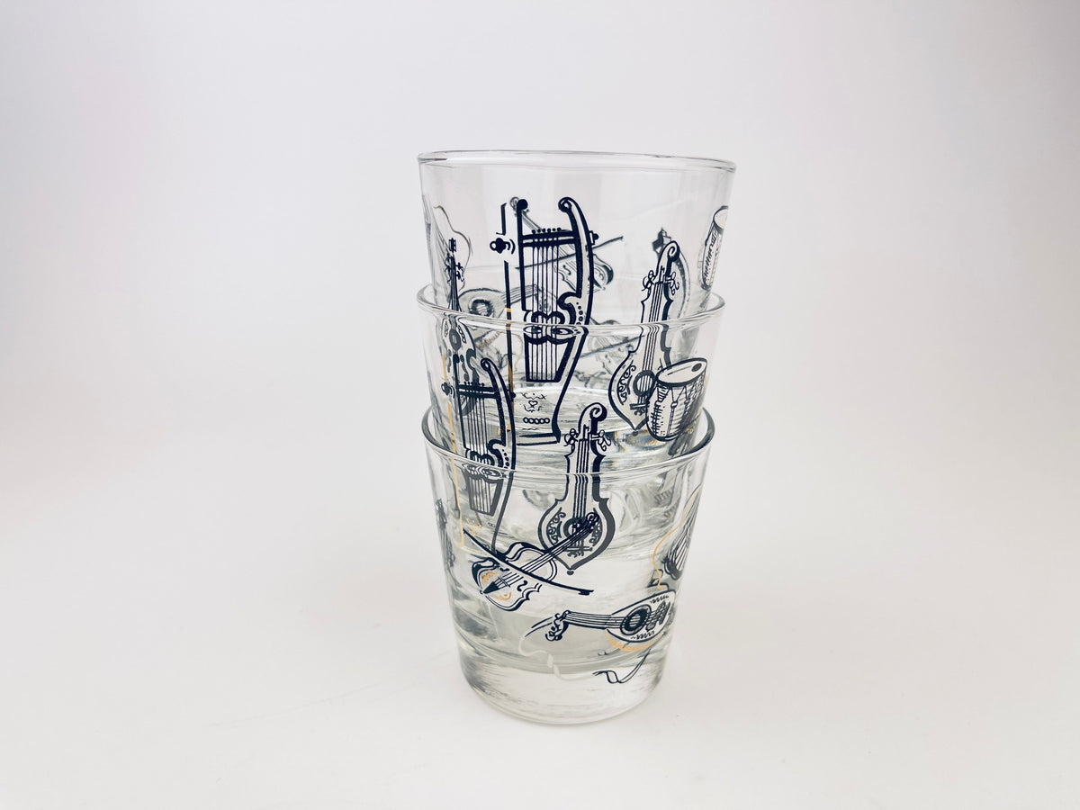 Product image for 'vintage musical instruments low ball drinking glasses set of three 3 musician gift vintage barware libbey glassware' (view 5301a6)