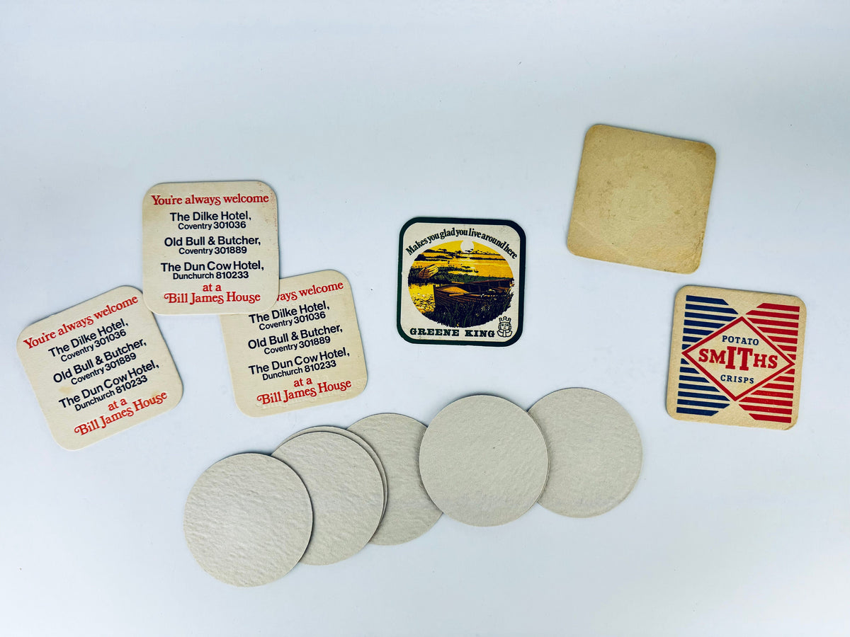 Product image for 'vintage english pubs potato chips coasters beer cocktail mat sold separately' (view 20f7b6)