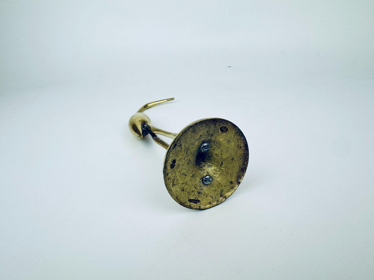 Product image for 'vintage solid brass crane sculpture figurine attractive aged metal patina' (view c6ce1b)