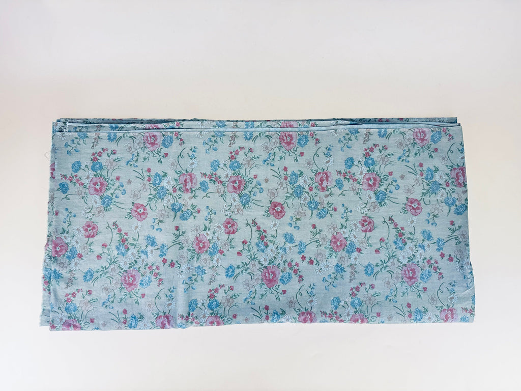 Floral patterned fabric on a white background