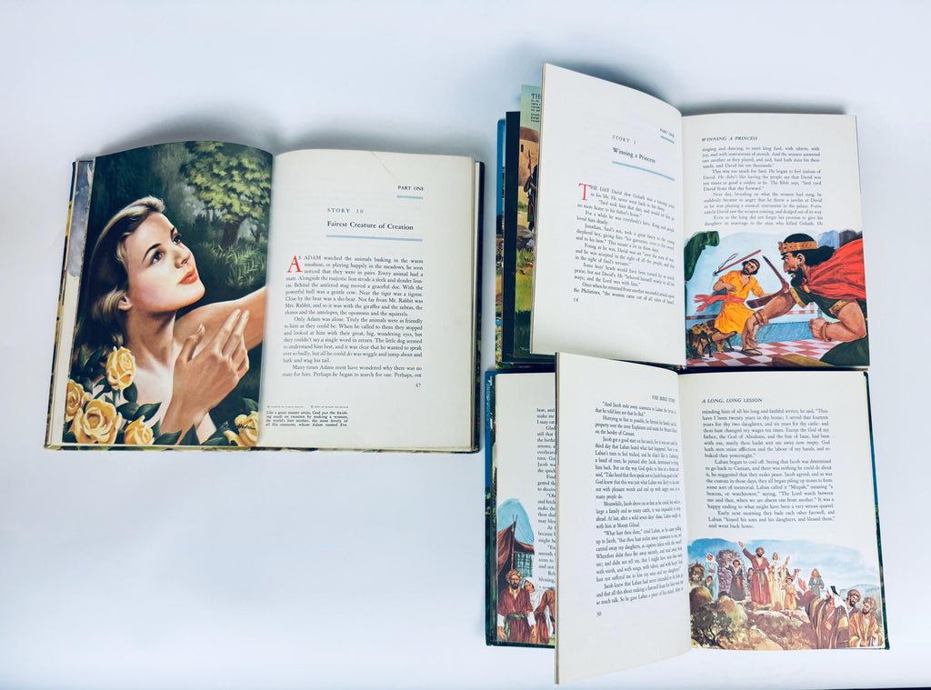 Vintage 1950s Hardcover Bible Story Books - BlueIllustrated Childrens Bible Storybook - ArthurS.Maxwell - Each Sold Individually