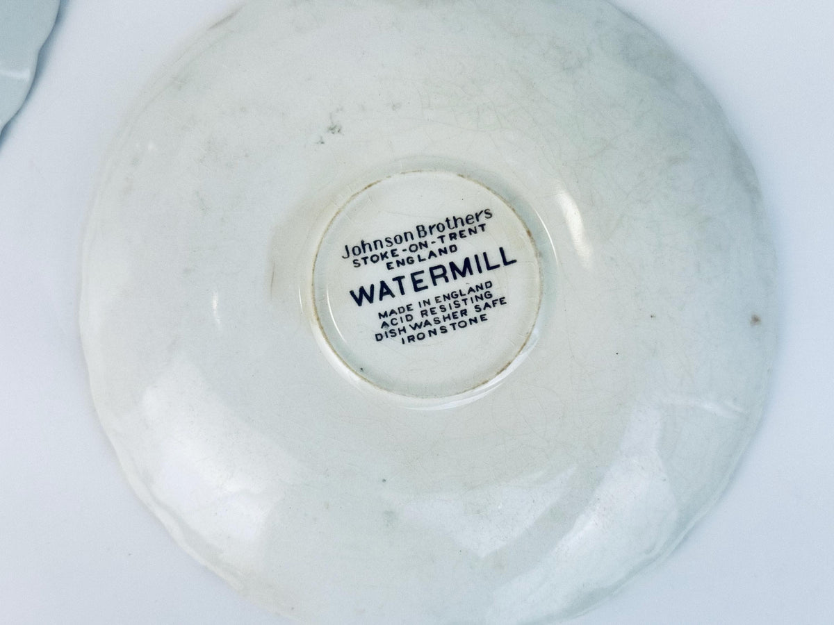 Vintage 1970s Beige & Brown Watermill Ironstone Saucer or Bowl English Transferware Replacement