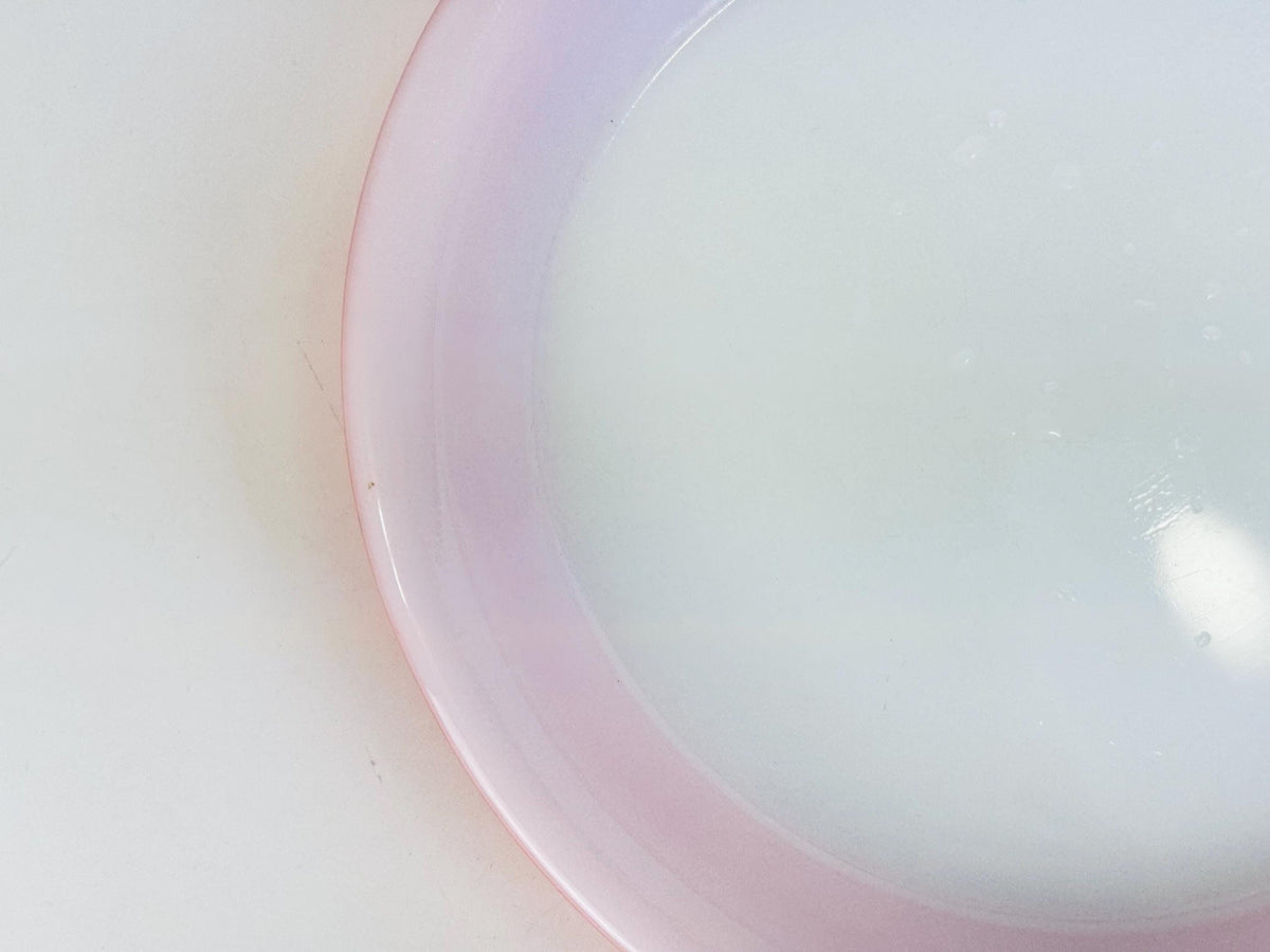 Vintage 1950s Flamingo Pink Round PYREX Glass Pie Plate Dish (#209) - Made In Canada