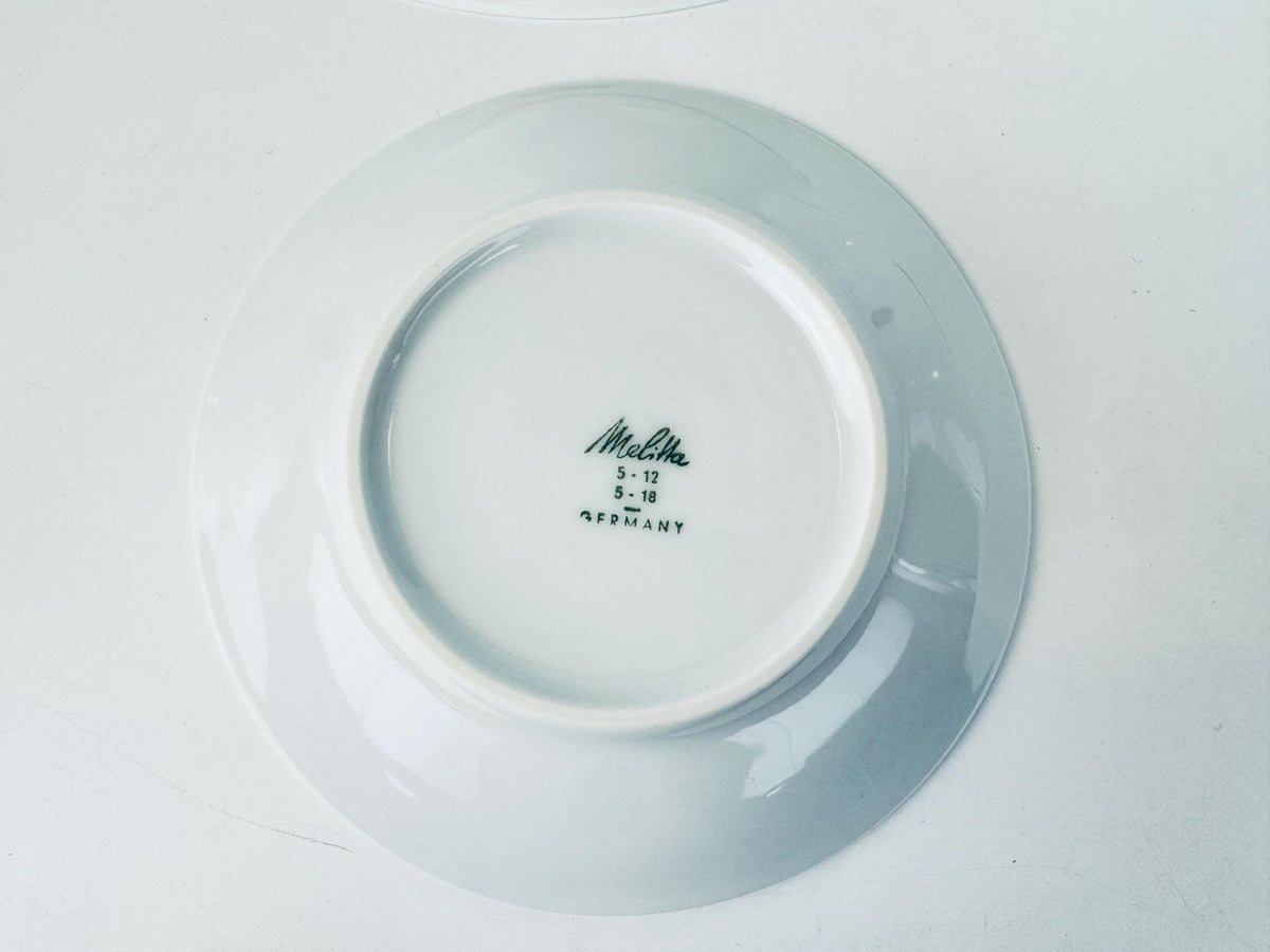 Vintage 1970s White German Porcelain City Scene Dessert Bowl Set