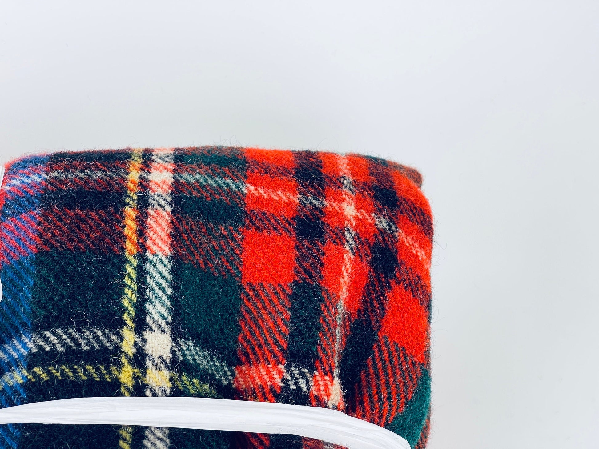 Product image for 'vintage red fringe plaid wool blanket 62 x 68' (view 24b768)