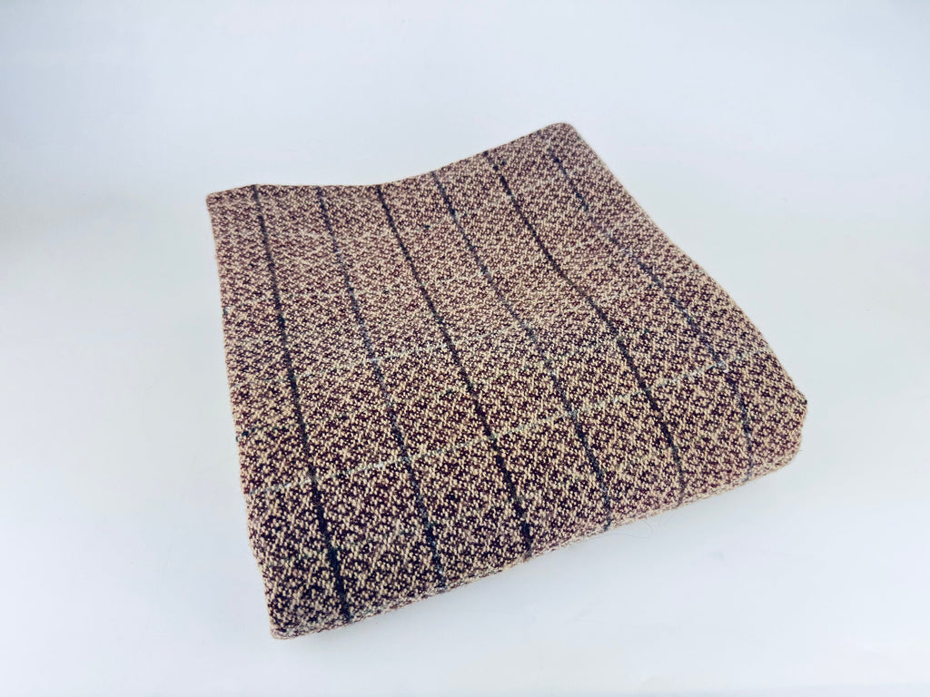 Product image for 'vintage brown beige striped wool fabric 37 x 60' (view 36d4c0)