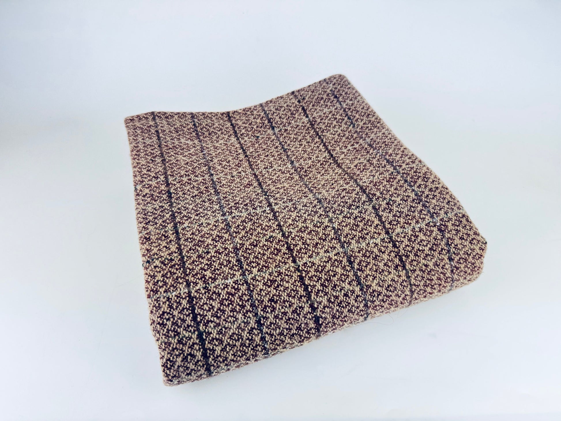 Product image for 'vintage brown beige striped wool fabric 37 x 60' (view 36d4c0)