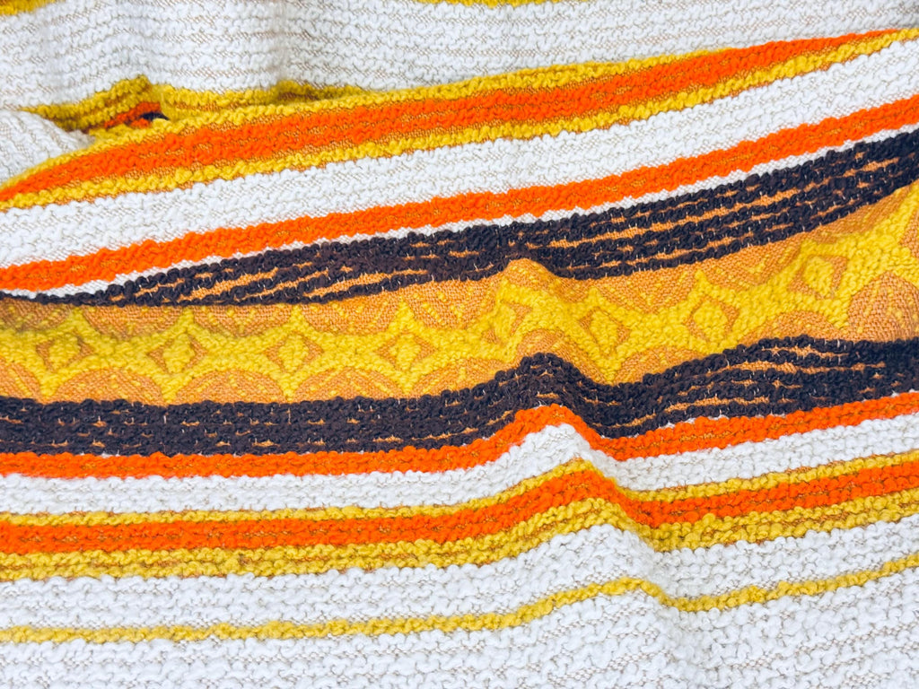 Product image for 'vintage 1970s acrylic rug 50 x72 sculpted loop pile with fringe retro geometric floor rug' (view 6134dd)