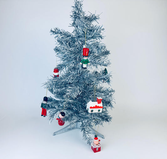 Product image for 'vintage hand painted wooden christmas tree ornaments sets sold separately' (view b8cb74)