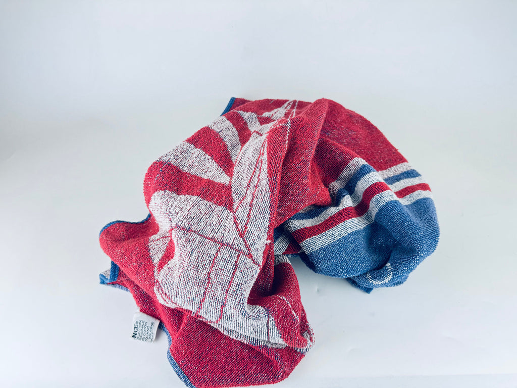 Product image for 'vintage nautical sail boat anchor beach shower towel elegance 100 cotton made in poland' (view ab0239)