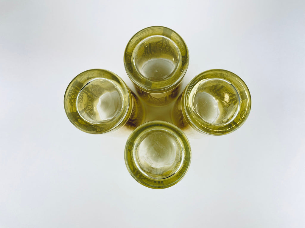 Product image for 'vintage beige gold tree water glasses set of four 4' (view de7f27)