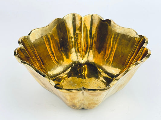 Product image for 'vintage solid brass square decorative bowl attractive aged metal patina' (view 870d1b)