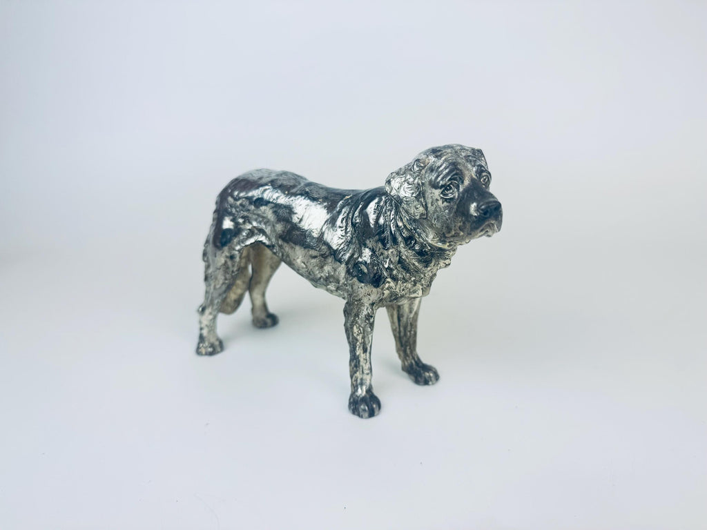 Product image for 'vintage silver metal saint bernard dog sculpture made in japan' (view 3115df)