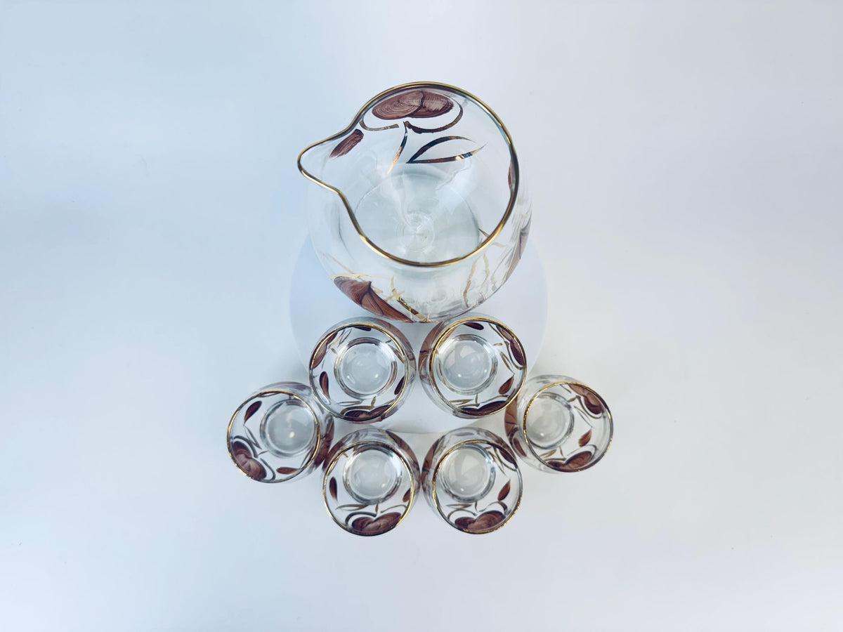 Product image for 'vintage enchant ware brandy snifter roly poly glass barware set made in canada' (view 151a3a)