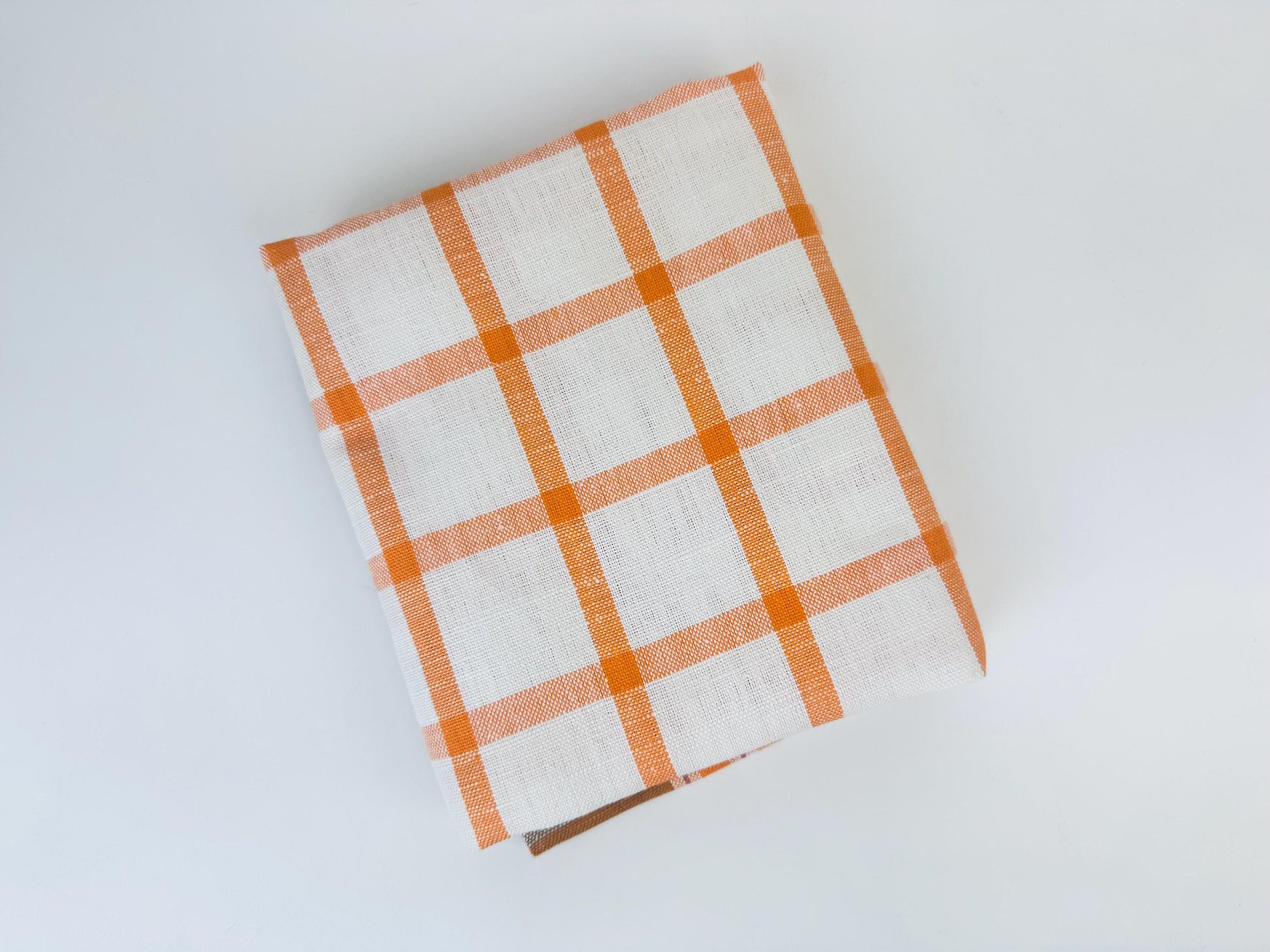 Product image for 'vintage brown orange striped beige linen tea towel' (view 263822)