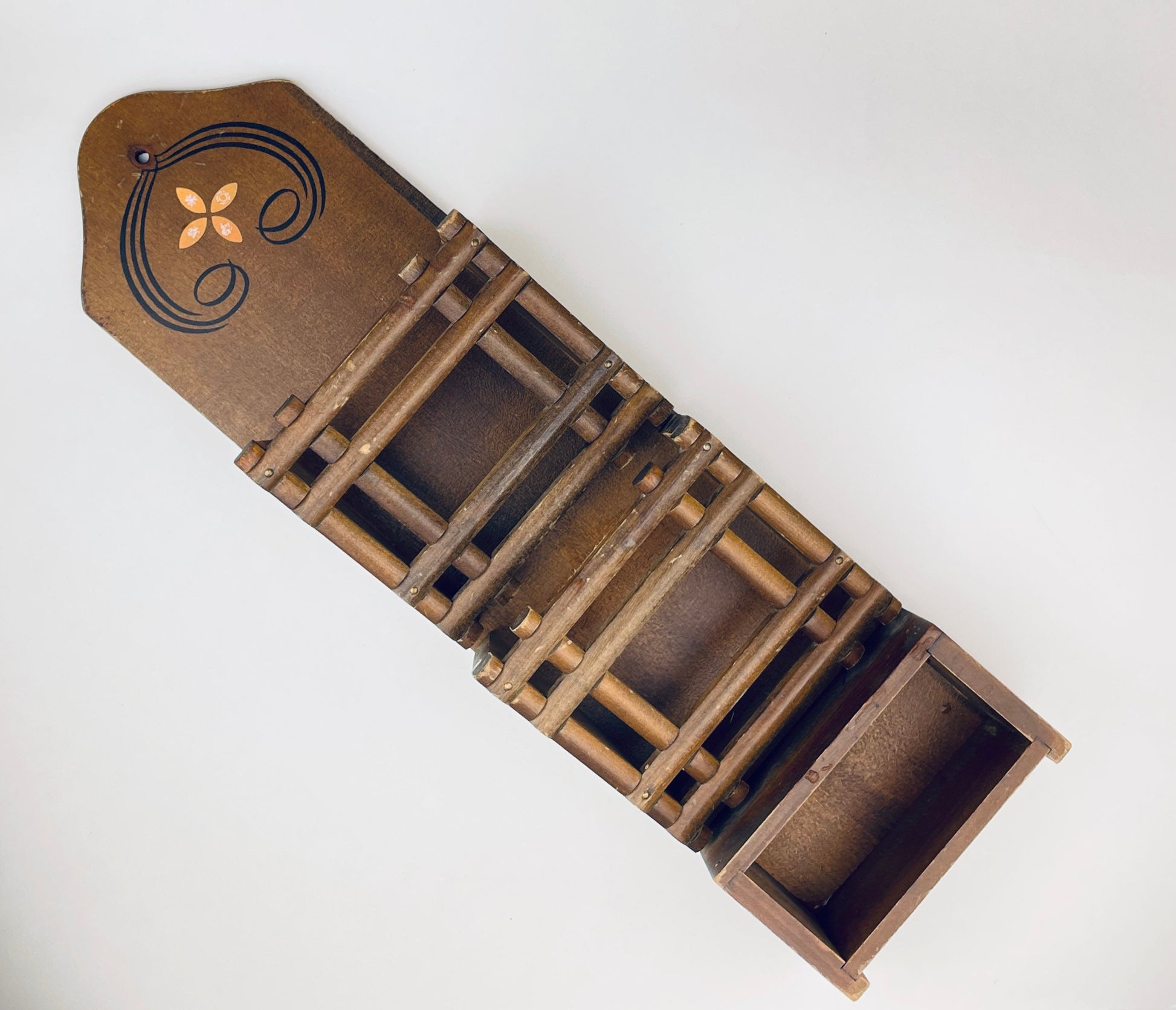Product image for 'vintage hand carved japanese wall organizer folk art entryway shelf' (view f98d3a)