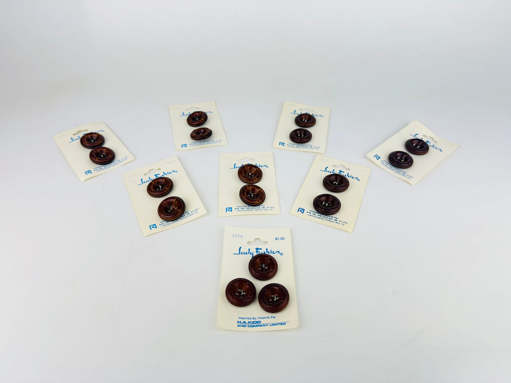 Product image for 'vintage lady fashion brown leather button packs packs sold separately' (view f27a4e)