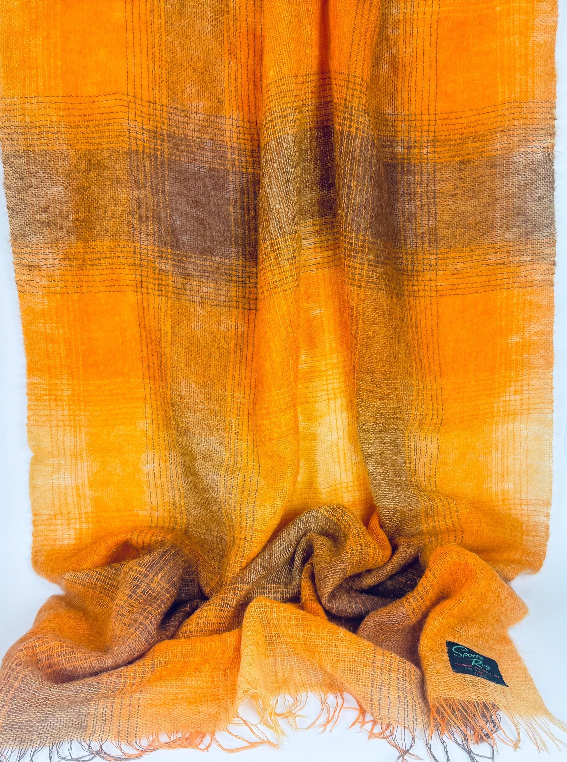 Product image for 'vintage sports rug mohair wool fringe blanket rug made in scotland for eatons' (view 8dc0e3)