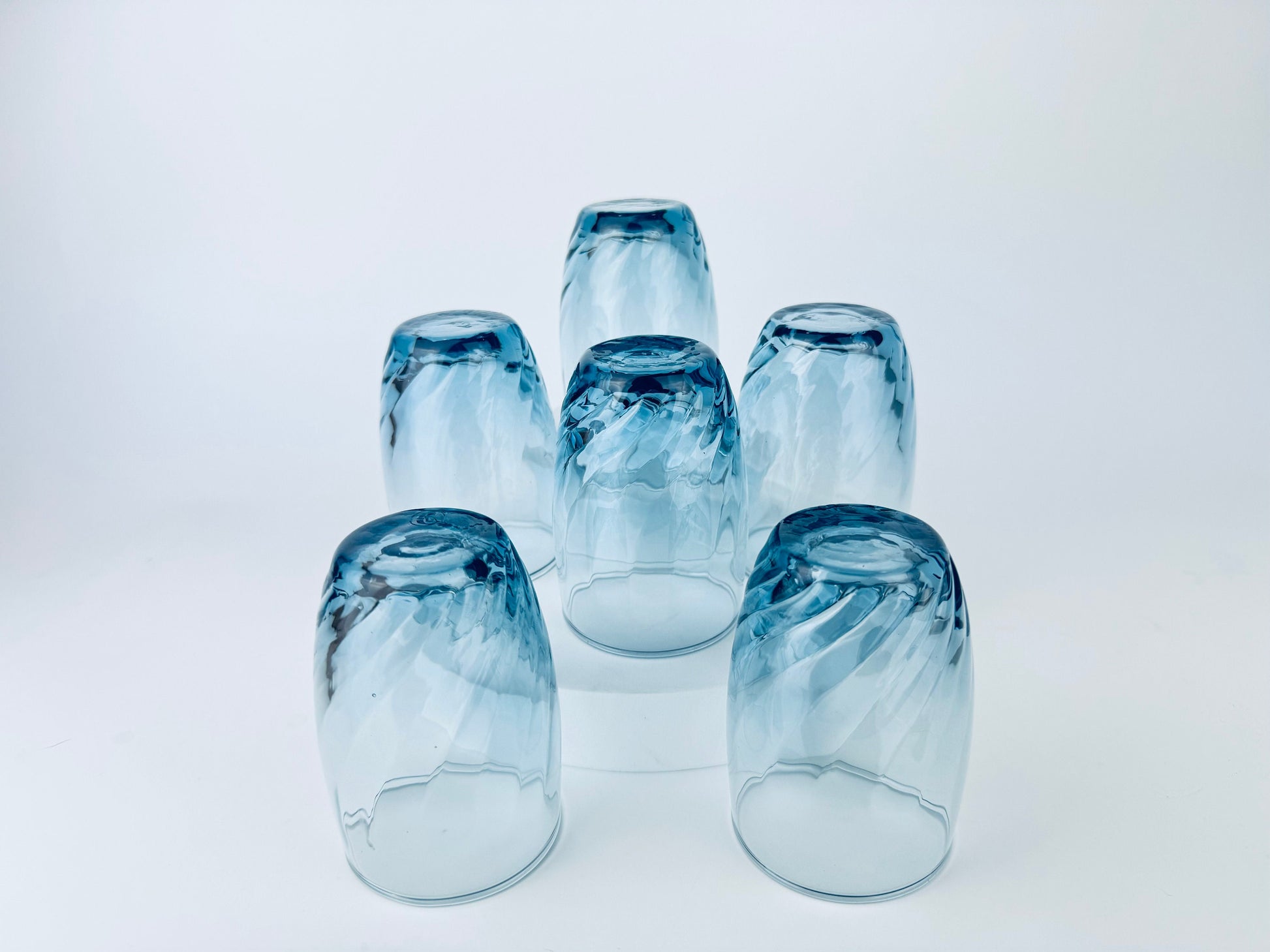 Product image for 'vintage tiara bleu libbey swirl juice glasses set of six 6' (view 89b951)