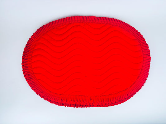 Product image for 'vintage red quilted place mats set of four 4 valentines tablescape' (view b2c739)
