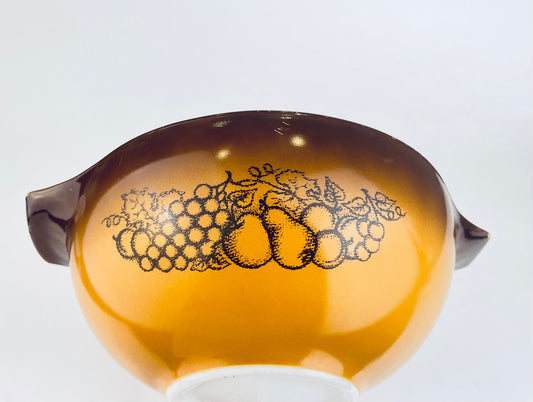 Product image for 'vintage pyrex old orchard 443 cinderella mixing bowl 2 5 qt mid century milk glass' (view 0db3c8)