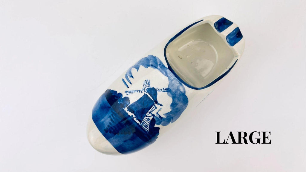 Product image for 'vintage hand painted delft blue ashtray shoes holland windmill pattern sold separately' (view bf24b7)