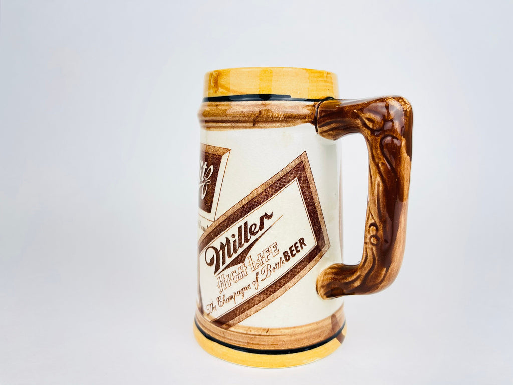 Product image for 'vintage miller high life ceramic beer stein the champagne of bottle beer america oldest lager beer set of three 3 made in japan' (view 29f120)