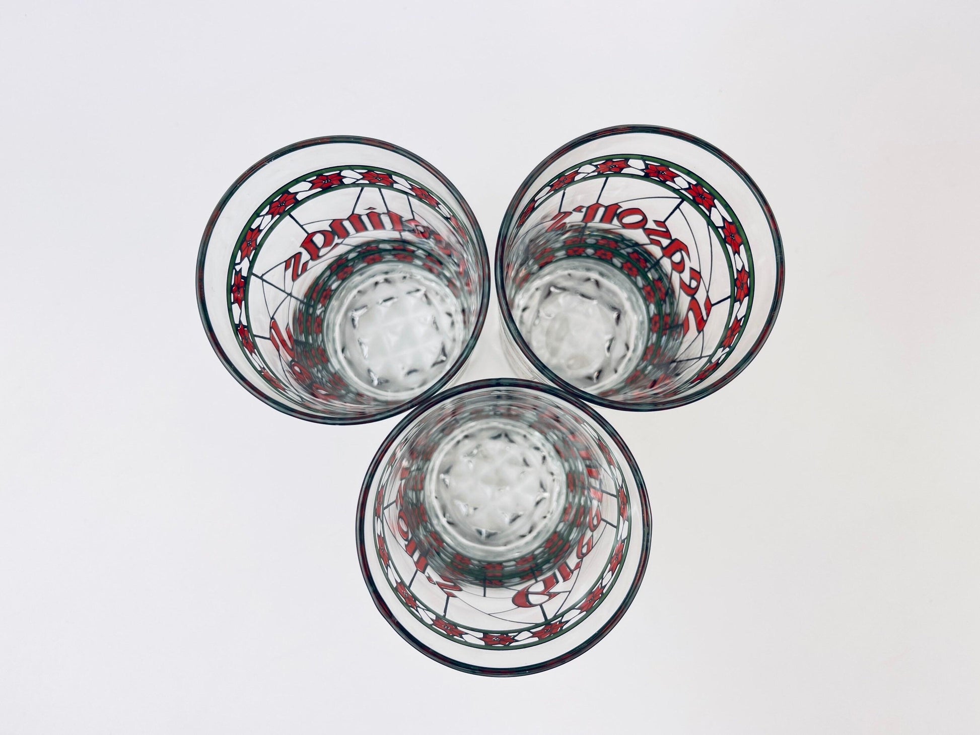 Product image for 'vintage houze season s greetings stained glass tumblers sets sold separately' (view 398f26)