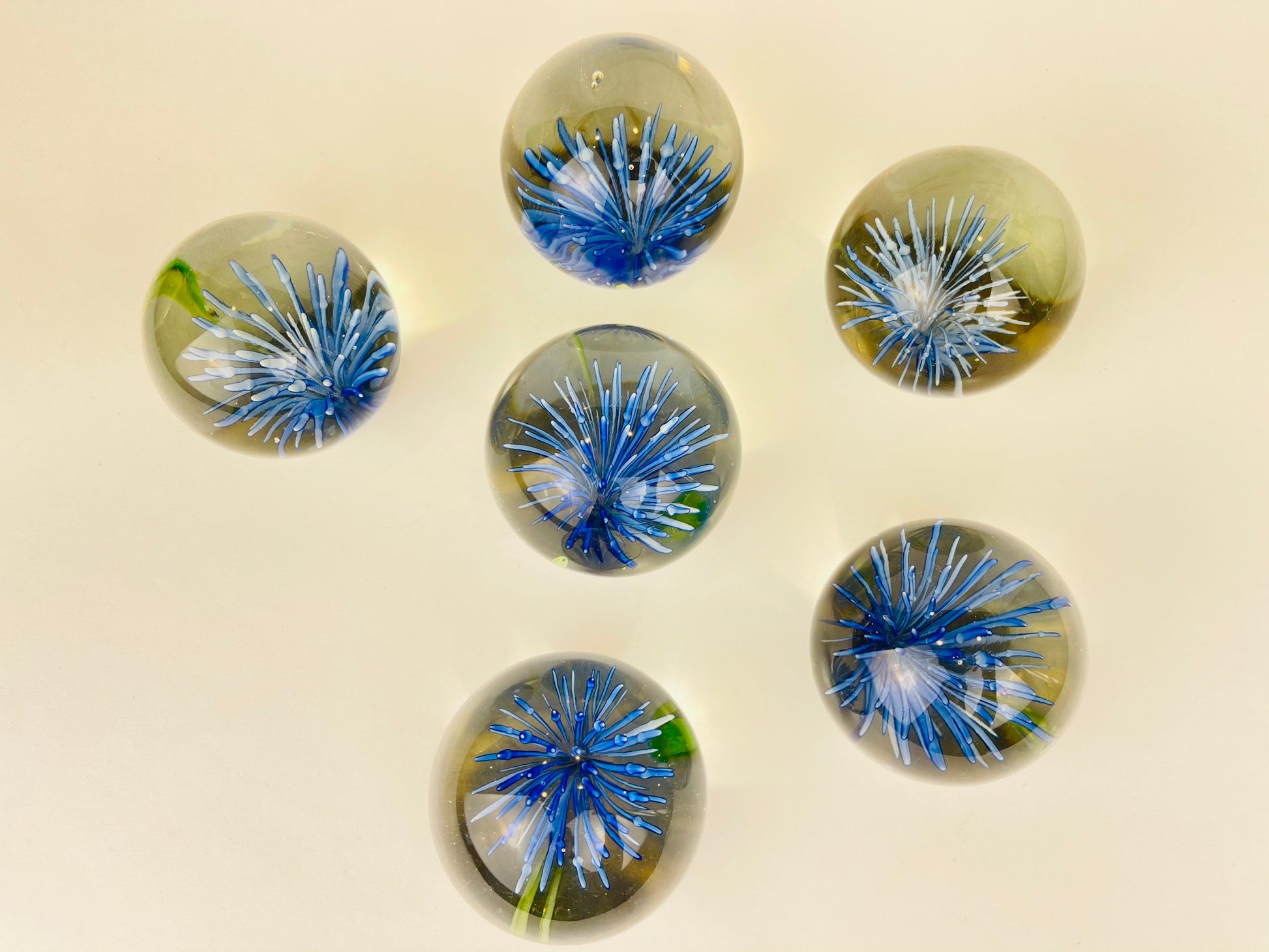 Product image for 'vintage heavy glass paperweight blue green sean anemone sold separately' (view 9f5960)