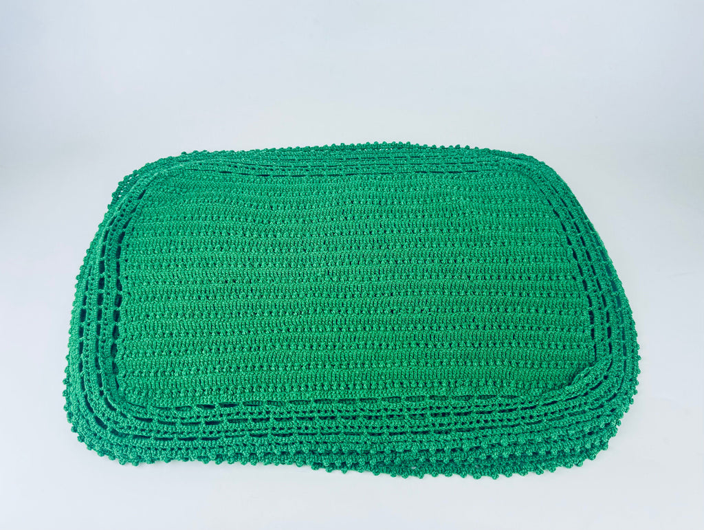 Product image for 'vintage crochet green place mats set of four 4' (view 8dd075)
