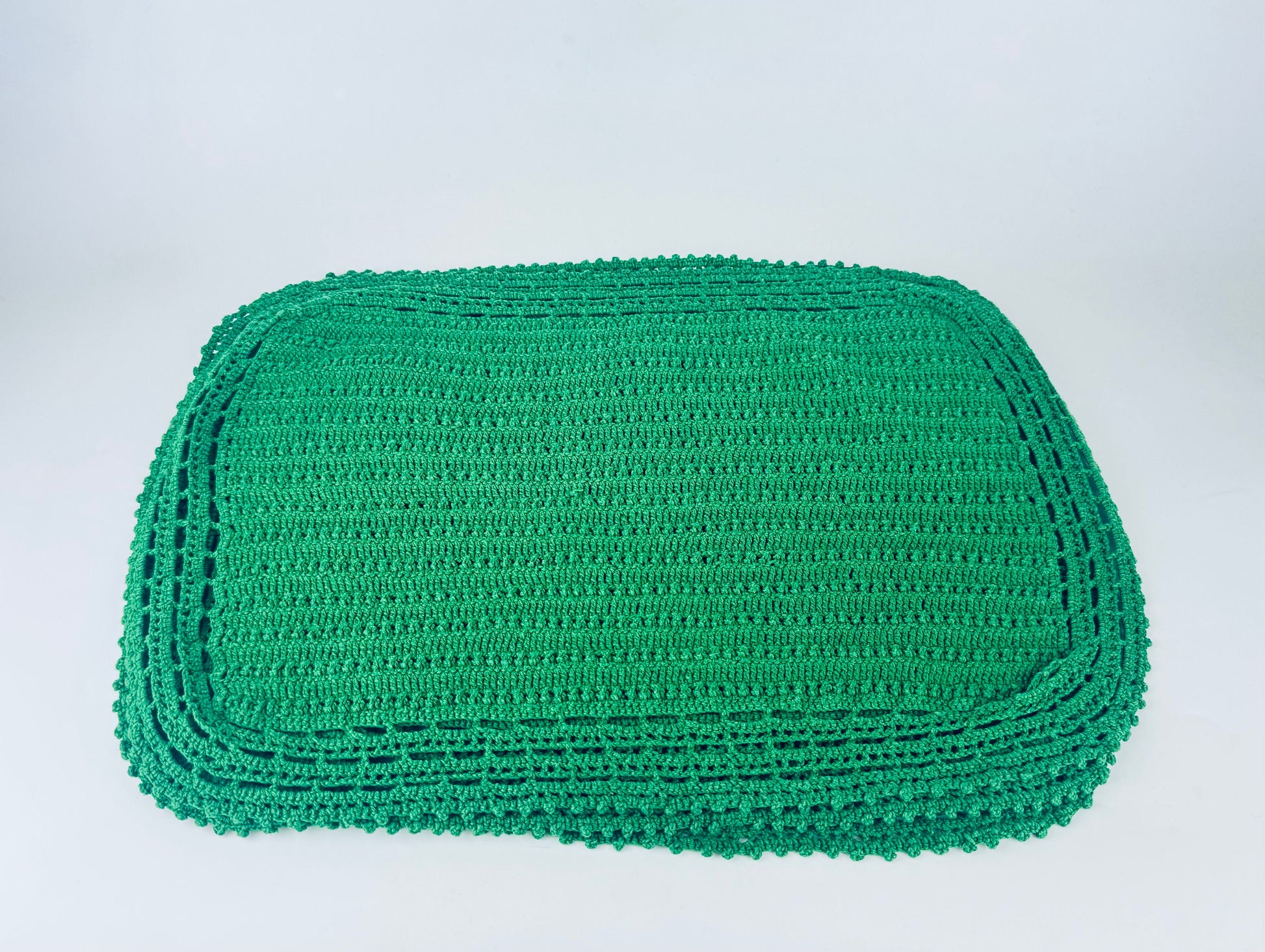 Product image for 'vintage crochet green place mats set of four 4' (view 8dd075)