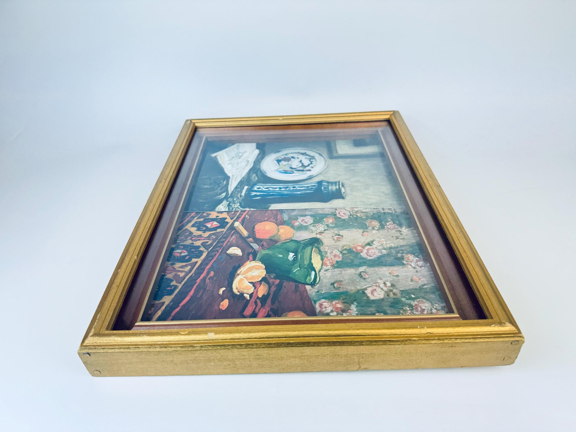 Product image for 'vintage ornate gold painted wood double framed 9 x 12 wall mounted picture frame' (view d77d69)