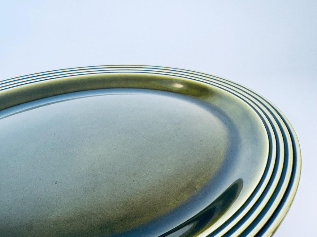 Product image for 'vintage hornsea england olive green oval platter plate heirloom pattern' (view 4812c9)