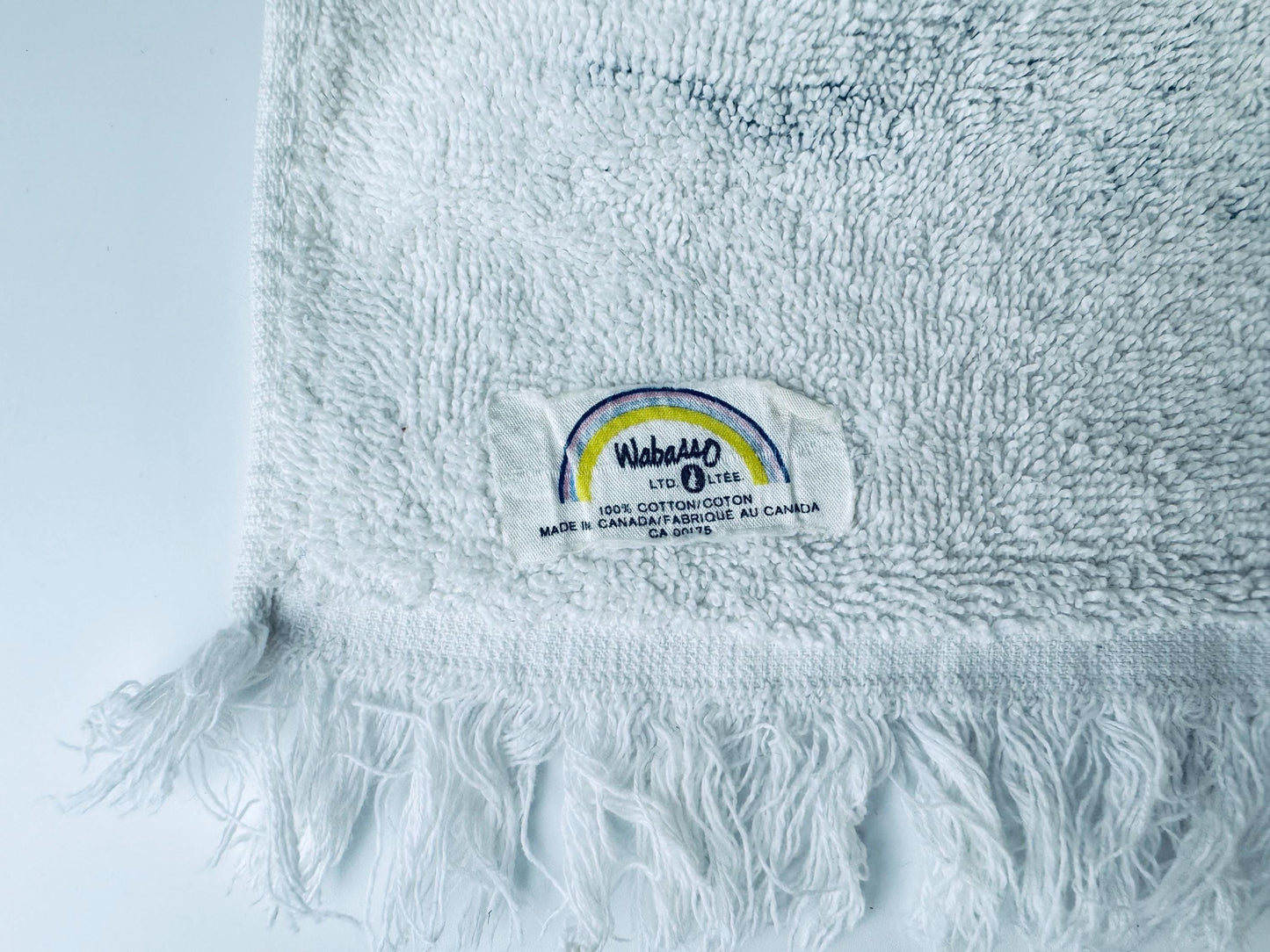 Product image for 'vintage toile print white dark grey fringe bath towel made in canada by wabasso 100 cotton towels sold separately' (view 3613fb)