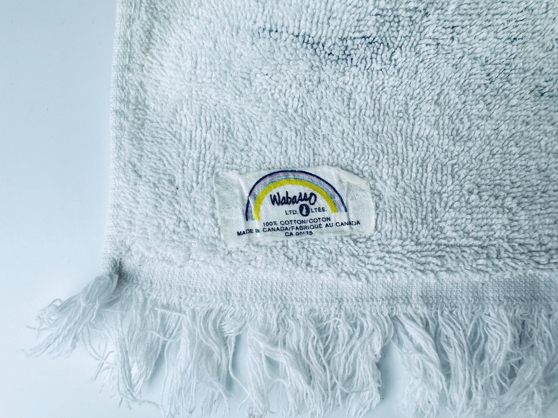 Product image for 'vintage toile print white dark grey fringe bath towel made in canada by wabasso 100 cotton towels sold separately' (view 3613fb)