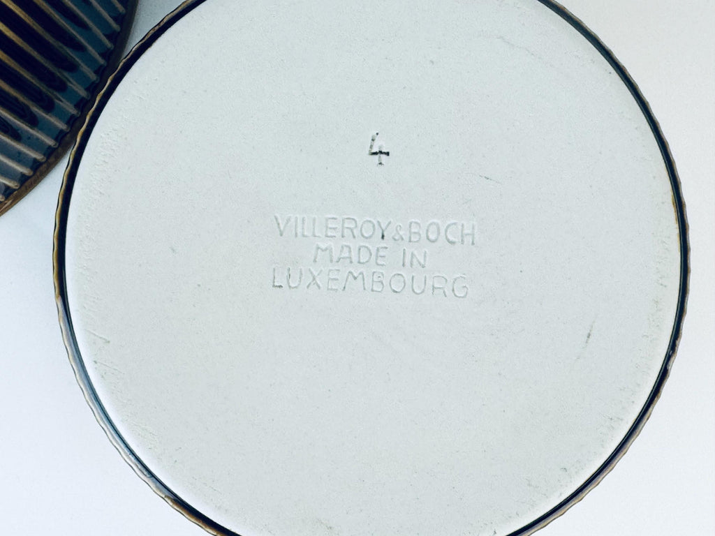 Product image for 'vintage villeroy boch rubbed brown glazed souffle casserole dish made in luxembourg sold separately' (view 25f901)